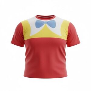 Disney Parks Costume Graphic T-Shirt XXL Red Yellow Bow Tie Design